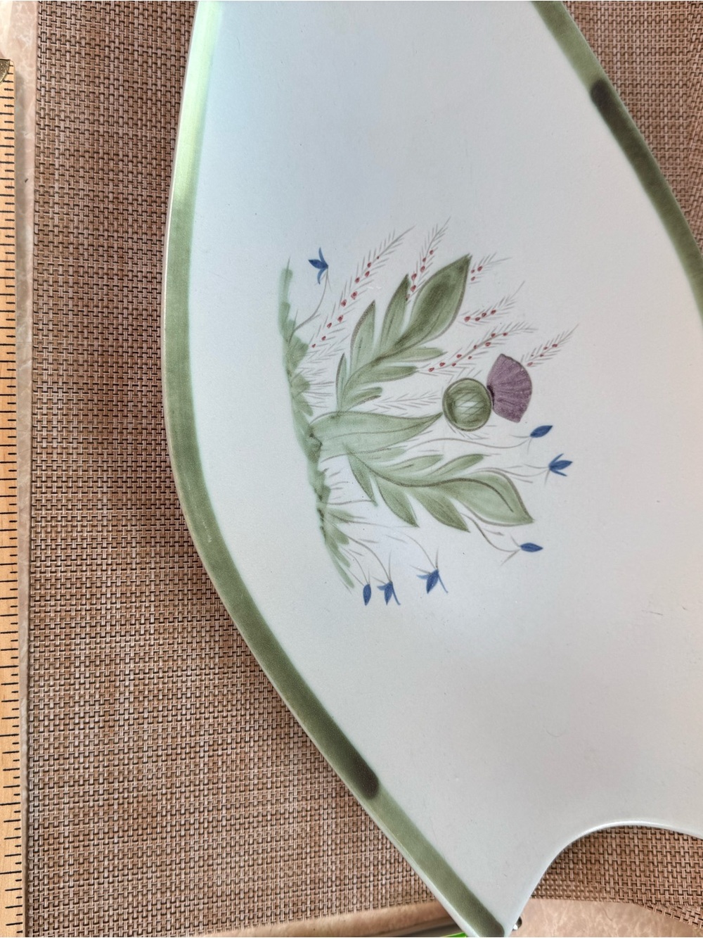 Buchan Green-Trim Floral Ceramic Serving Platter